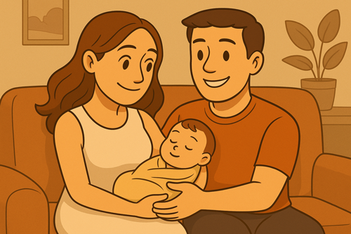 Celebrating their first daughter